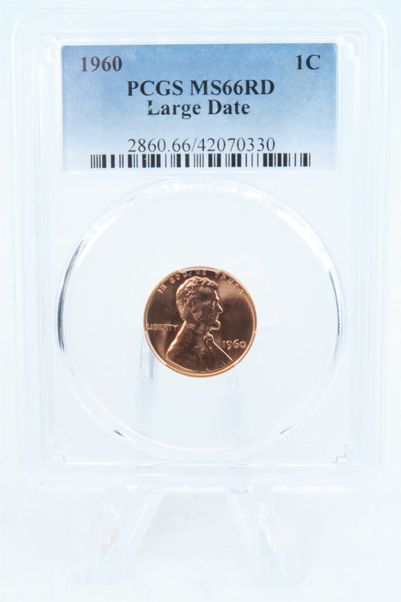 1960-P PCGS MS66RD Large Date Lincoln Memorial Cent Business Strike 1C