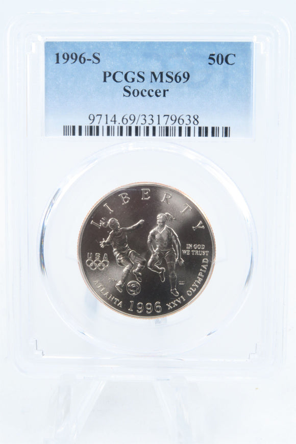1996-S PCGS MS69 Soccer Modern Commemorative Half Dollar 50C