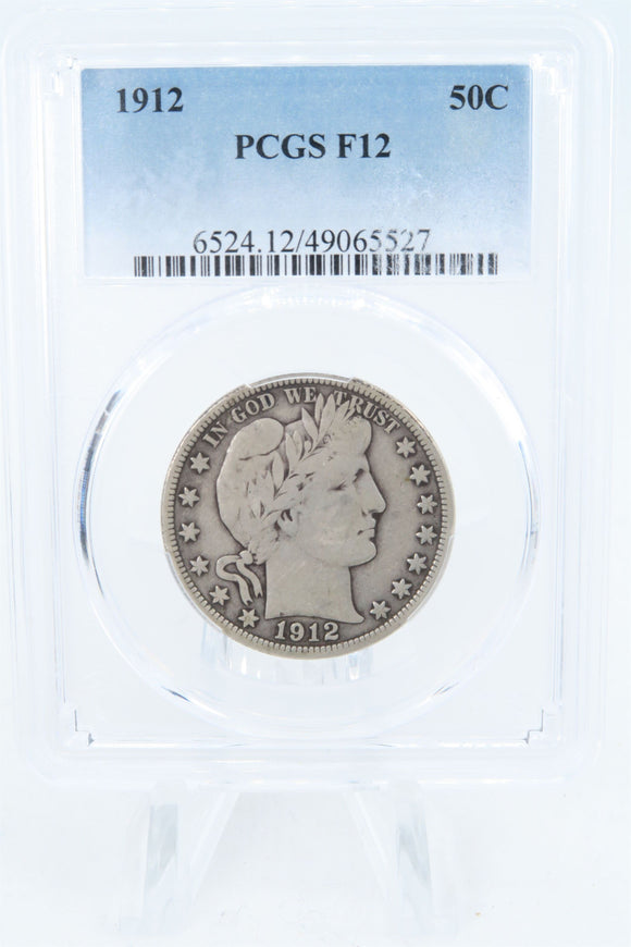 1912-P PCGS F12 Barber Half Dollar Business Strike 50C