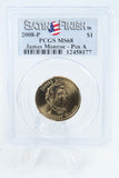 2008-P PCGS SP68 James Monroe Position A Presidential Dollar Satin Finish