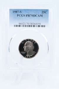 1987-S PCGS PR70DCAM Washington Quarter Proof 25C