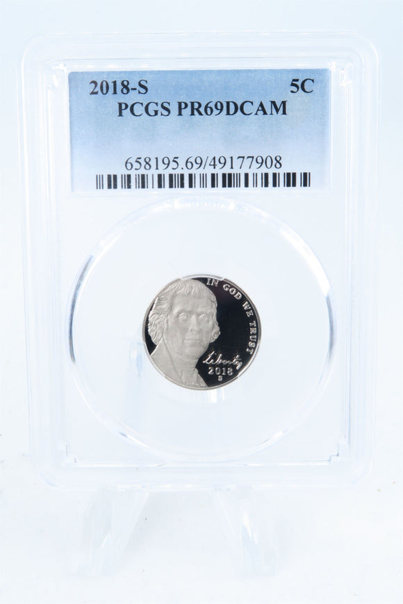 2018-S PCGS PR69DCAM Jefferson Nickel Proof 5C
