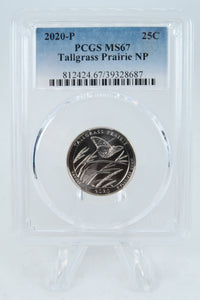 2020-P PCGS MS67 Tallgrass Prairie NP Quarter Business Strike 25C