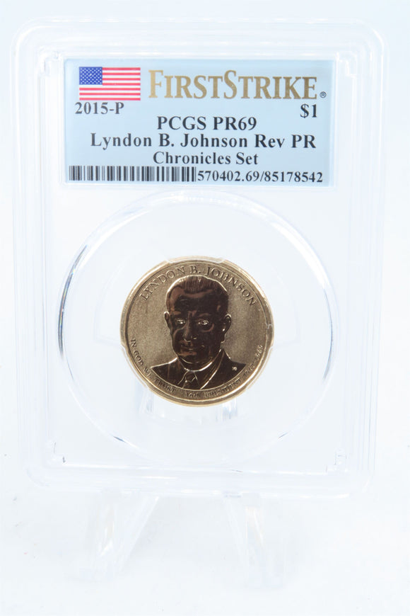 2015-P PCGS PR69 Lyndon B. Johnson Presidential Dollar Reverse Proof