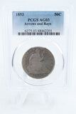 1853-P PCGS AG03 Liberty Seated Half Dollar Business Strike 50C