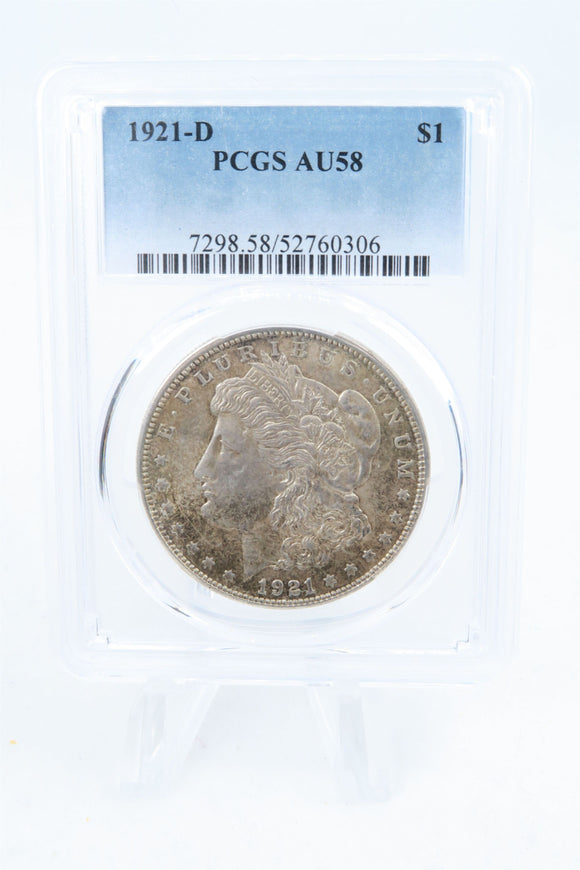 1921-D PCGS AU58 Morgan Dollar Business Strike