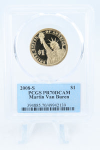 2008-S PCGS PR70DCAM Martin Van Buren Presidential Dollar Proof