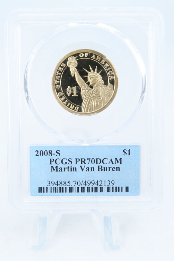 2008-S PCGS PR70DCAM Martin Van Buren Presidential Dollar Proof