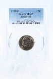 1938-D PCGS MS67 Jefferson Nickel Business Strike 5C