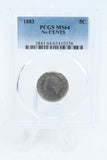 1883-P PCGS MS64 No Cents Liberty Nickel Business Strike 5C