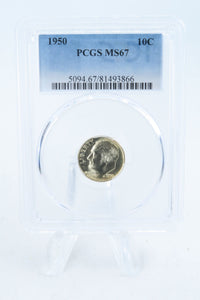 1950-P PCGS MS67 Roosevelt Dime Business Strike 10C