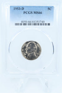 1953-D PCGS MS66 Jefferson Nickel Business Strike 5C