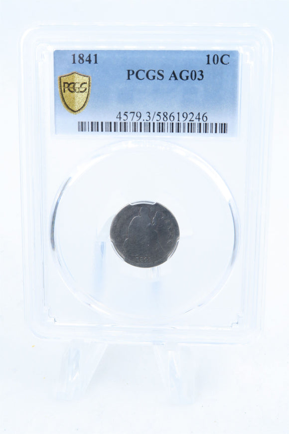1841-P PCGS AG03 Liberty Seated Dime Business Strike 10C