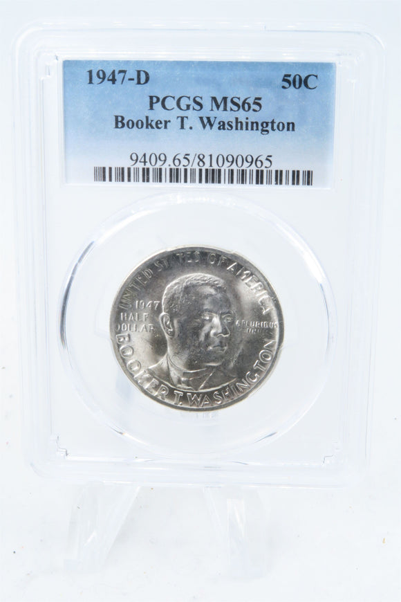1947-D PCGS MS65 Booker T. Washington Classic Commemorative Half Dollar 50C
