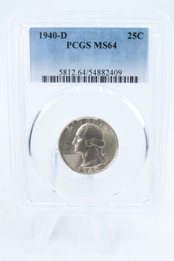 1940-D PCGS MS64 Washington Quarter Business Strike 25C