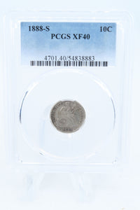 1888-S PCGS XF40 Liberty Seated Dime Business Strike 10C
