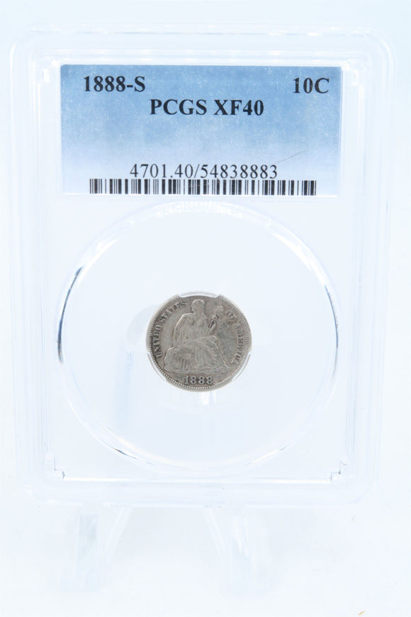 1888-S PCGS XF40 Liberty Seated Dime Business Strike 10C