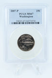 2007-P PCGS MS67 Washington State Quarter Business Strike 25C