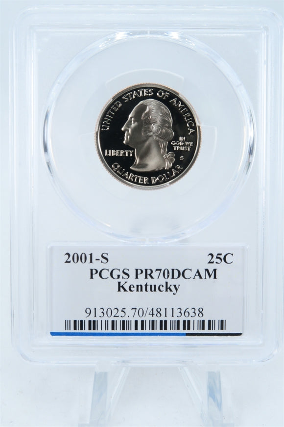 2001-S PCGS PR70DCAM Kentucky State Quarter Proof 25C