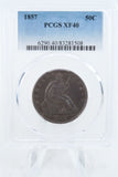 1857-P PCGS XF40 Liberty Seated Half Dollar Business Strike 50C