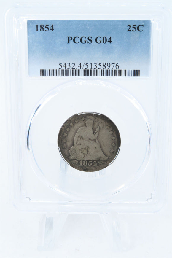 1854-P PCGS G04 Liberty Seated Quarter Business Strike 25C