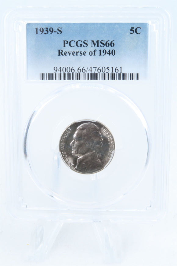 1939-S PCGS MS66 Reverse Of 1940 Jefferson Nickel Business Strike 5C