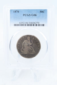 1876-P PCGS G06 Liberty Seated Half Dollar Business Strike 50C