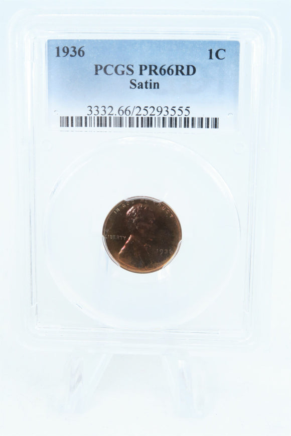 1936-P PCGS PR66RD Lincoln Wheat Cent Satin Proof 1C