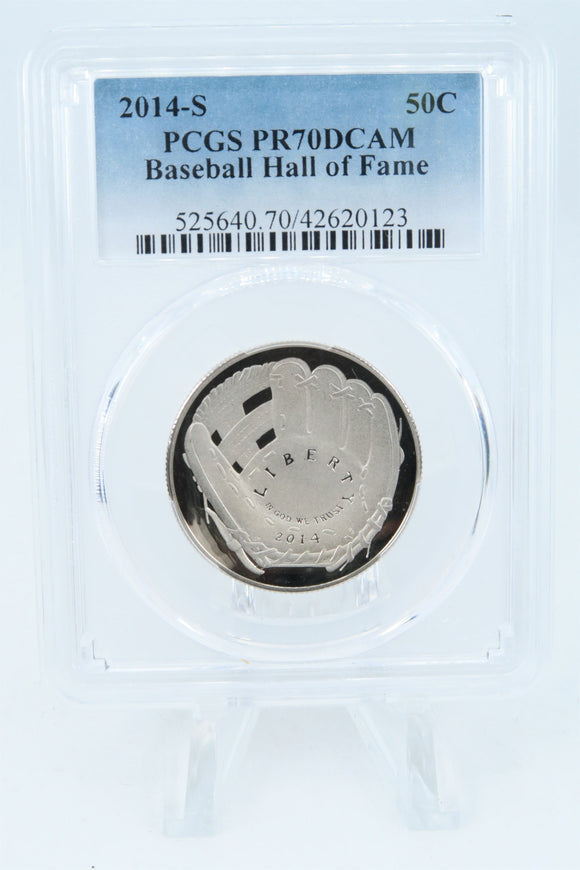 2014-S PCGS PR70DCAM Baseball Hall Of Fame Commemorative Half Dollar Proof 50C