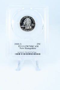 2000-S PCGS PR70DCAM New Hampshire State Quarter Proof 25C