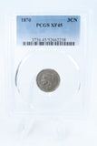 1870-P PCGS XF45 Three (3) Cent Nickel Business Strike 3CN