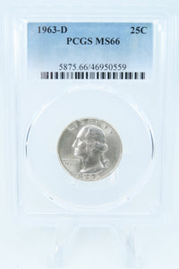 1963-D PCGS MS66 Washington Quarter Business Strike 25C