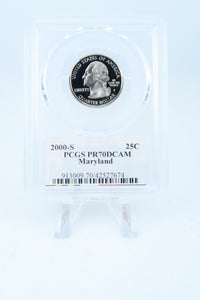 2000-S PCGS PR70DCAM Maryland State Quarter Proof 25C