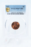 1987-P PCGS MS67+RD Lincoln Memorial Cent Business Strike 1C
