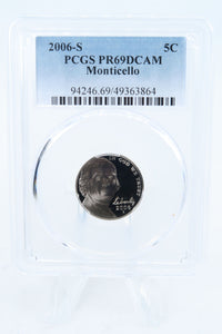 2006-S PCGS PR69DCAM Monticello Jefferson Nickel Proof 5C