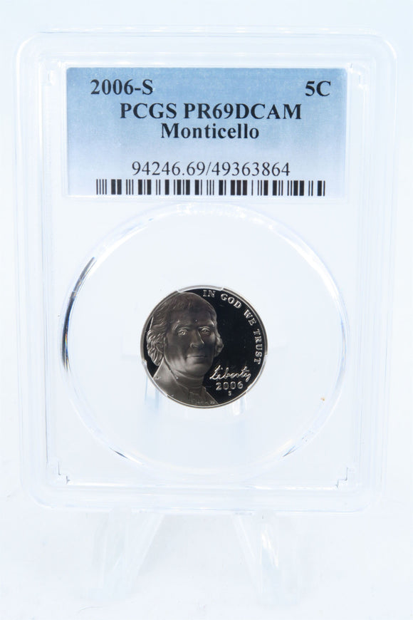 2006-S PCGS PR69DCAM Monticello Jefferson Nickel Proof 5C