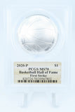 2020-P PCGS MS70 Basketball Hall Of Fame Silver Modern Commemorative Dollar