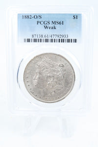 1882-O/S PCGS MS61 Weak Morgan Dollar Business Strike