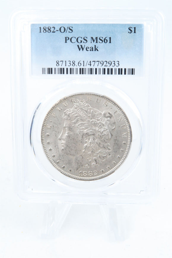 1882-O/S PCGS MS61 Weak Morgan Dollar Business Strike