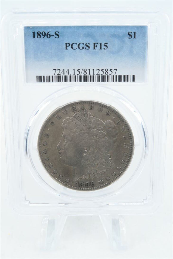 1896-S PCGS F15 Morgan Dollar Business Strike