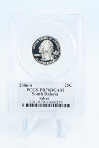 2006-S PCGS PR70DCAM Silver South Dakota State Quarter Proof 25C