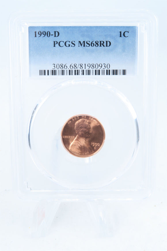 1990-D PCGS MS68RD Lincoln Memorial Cent Business Strike 1C