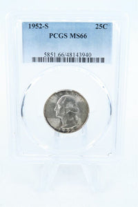 1952-S PCGS MS66 Washington Quarter Business Strike 25C