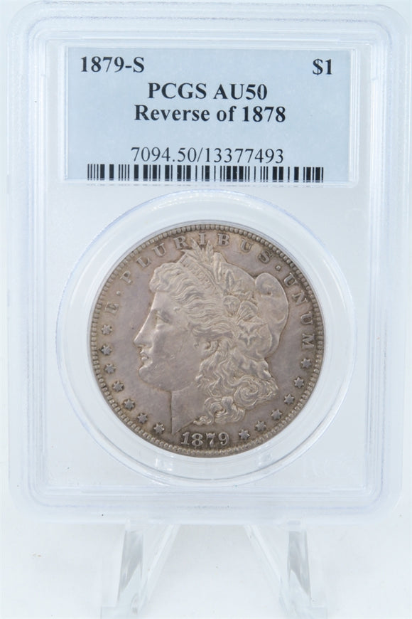 1879-S PCGS AU50 Reverse Of 1878 Morgan Dollar Business Strike