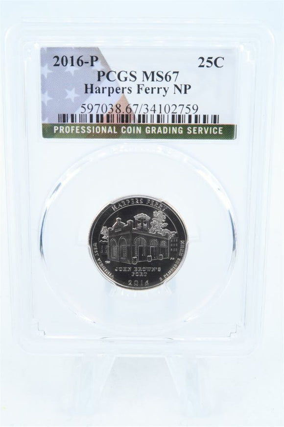 2016-P PCGS MS67 Harpers Ferry NP Quarter Business Strike 25C