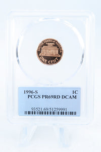 1996-S PCGS PR69DCAM Lincoln Memorial Cent Proof 1C