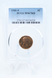 1941-S PCGS MS67RD Lincoln Wheat Cent Business Strike 1C