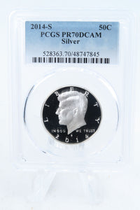 2014-S PCGS PR70DCAM Silver Kennedy Half Dollar Proof 50C
