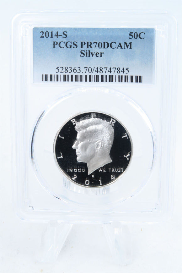2014-S PCGS PR70DCAM Silver Kennedy Half Dollar Proof 50C
