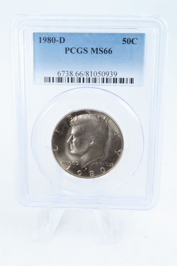 1980-D PCGS MS66 Kennedy Half Dollar Business Strike 50C